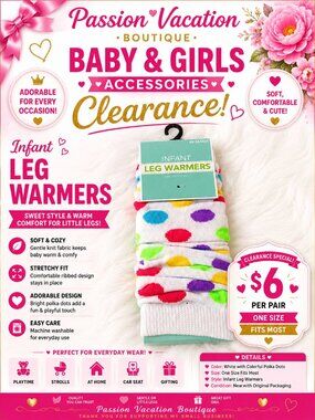 Infant Colorful Polka Dot Leg Warmers | Baby Girl One Size | New